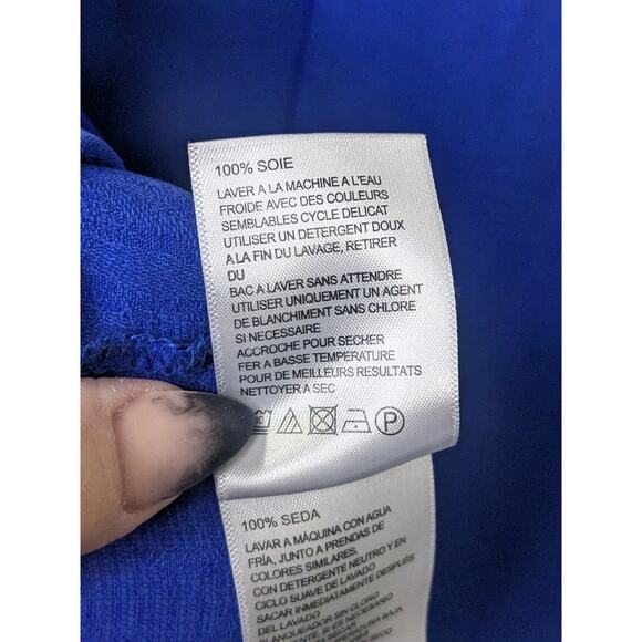 Tommy Bahama 100% Silk Short Sleeve Button Front Shirt Blue Mens Size 3XL - Picture 6 of 8